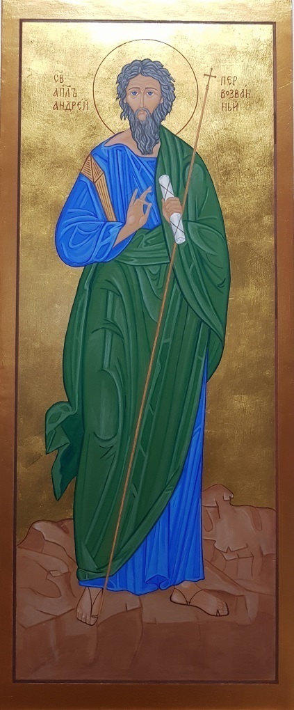 Мерная рукописная икона Андрей Первозванный 