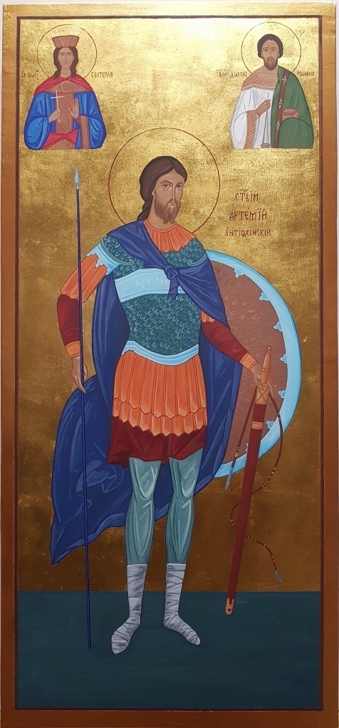 Мерная рукописная икона Артемий Антиохийский