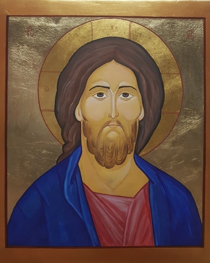 Рукописная икона Иисус Христос