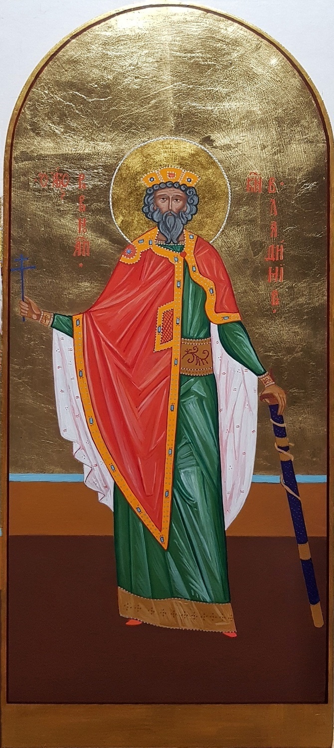 Мерная рукописная икона князь Владимир