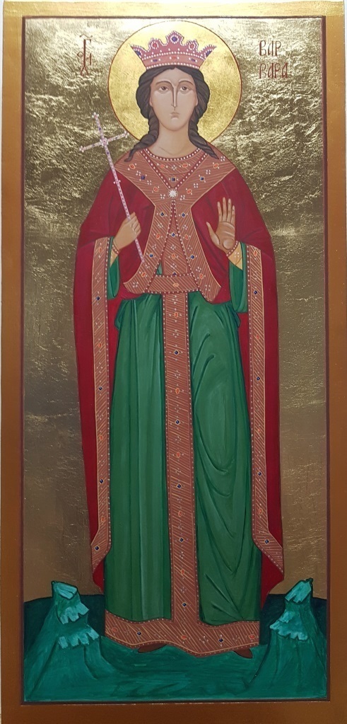Мерная рукописная икона Варвара Илиопольская