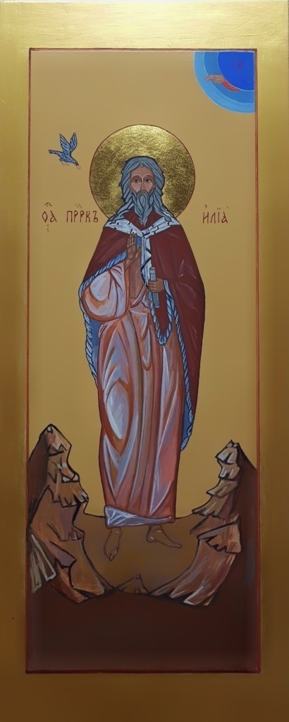 Мерная рукописная икона Илья Пророк