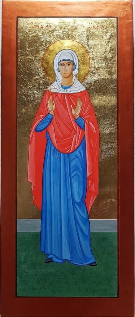 Мерная рукописная икона София