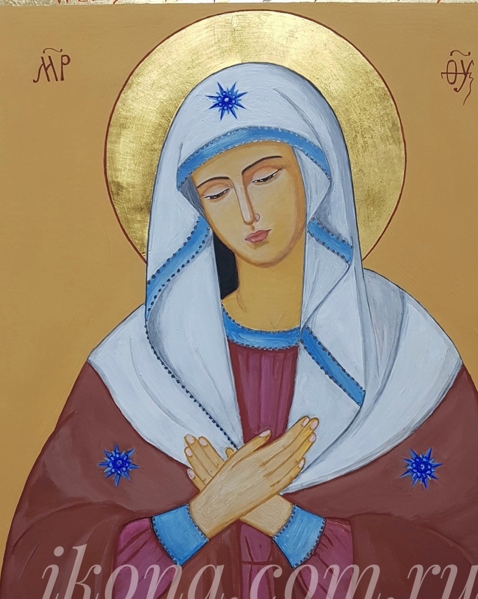 Рукописная икона Богородица Умиление