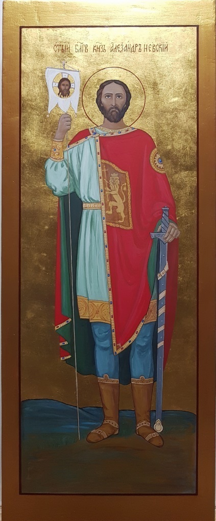 Мерная рукописная икона Александр Невский