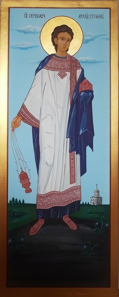 Мерная рукописная икона Стефан