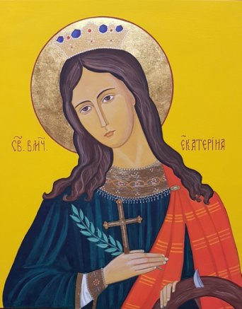 Икона Святая Екатерина Рукописная икона Екатерина