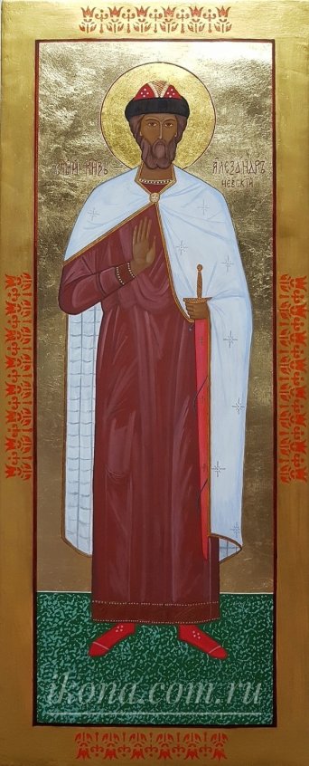 Мерная икона Святой Александр Невский Мерная рукописная икона Александр Невский
