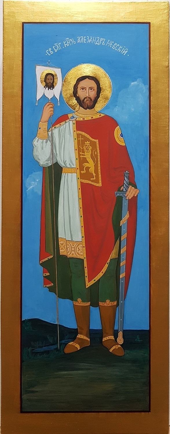 Мерная икона Святой Александр Невский Мерная рукописная икона Александр Невский